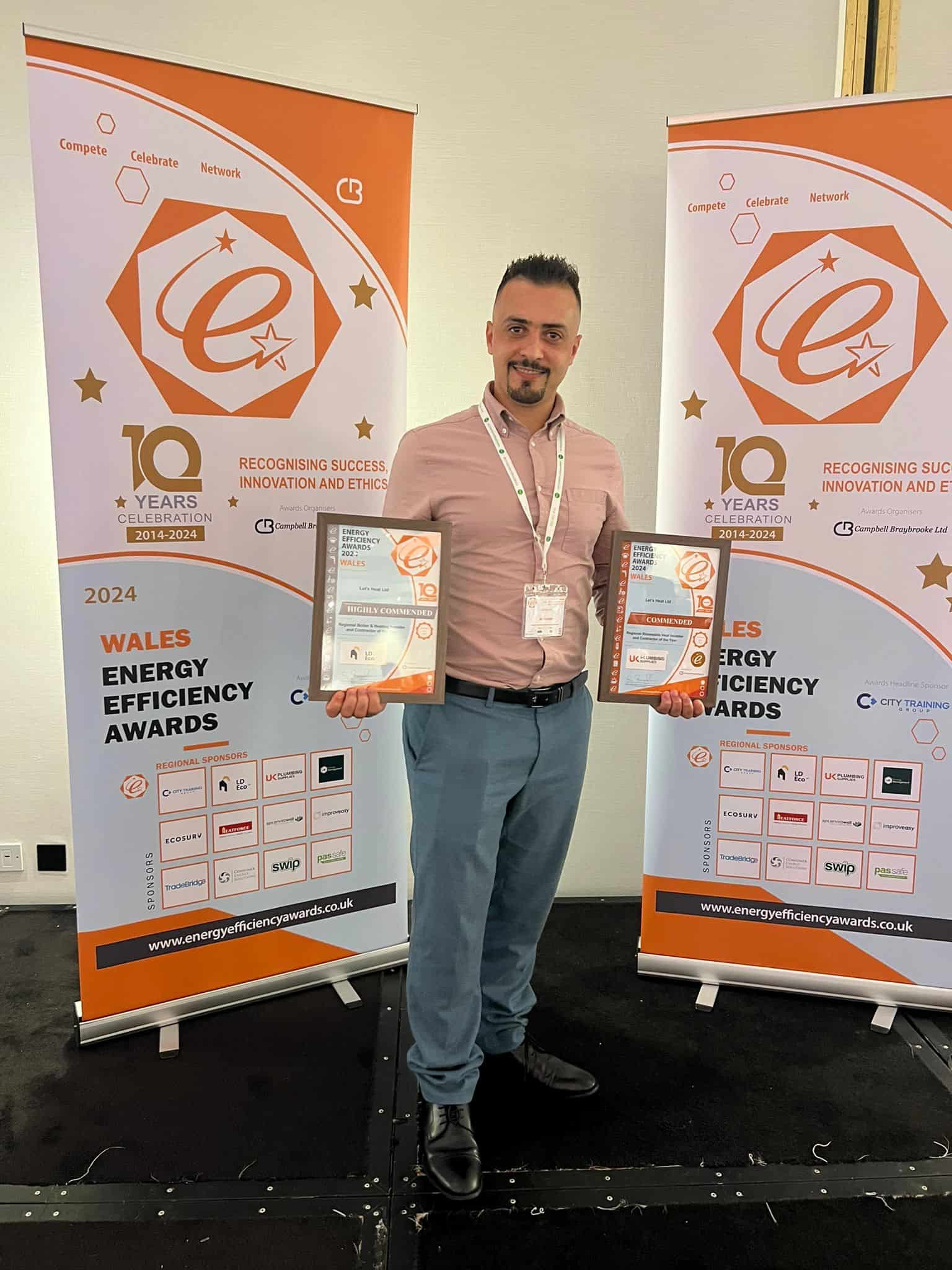 Let’s Heat at the 2024 Energy Efficiency Awards after receiving Highly Commended recognition